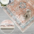 thumbnail image 6 of GlowSol 5'x7' Area Rug Vintage Boho Rug Soft Faux Wool Floral Print Distressed Area Rug Low Pile Anti-Slip Carpet Bedroom Rug, Terracotta, 6 of 6