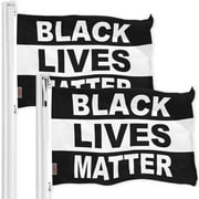Black Lives Matter (Black/White) Flag 3x5FT 2-Pack Printed 150D Polyester By G128