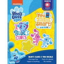 Blue's Clues Decals - Set of 4 Blue & Magenta Vinyl Stickers for Water Bottle, Laptop, Skateboard, Tumbler - You Sure Are Smart!