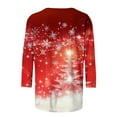 thumbnail image 5 of Gamivast Christmas Clothes for Women Plus Size Crew Neck Santa Claus Graphic Tees Casual 3/4 Sleeve T Shirts Cute Holiday Xmas Trees Tops Fashion Trendy Party Blouses, 5 of 6