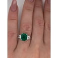 thumbnail image 3 of Exceptional 4 Ctw Vivid Green Zambian Emerald Ring For Love, 3 of 5