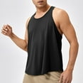 thumbnail image 4 of Jinhomg Men's Loose Tank Top Lightweight Comfy Sleeveless Crew Neck Workout Shirts Basic Solid Gym Athletic Undershirts Regular Fit Sportswear 2025 Saving Black M, 4 of 6