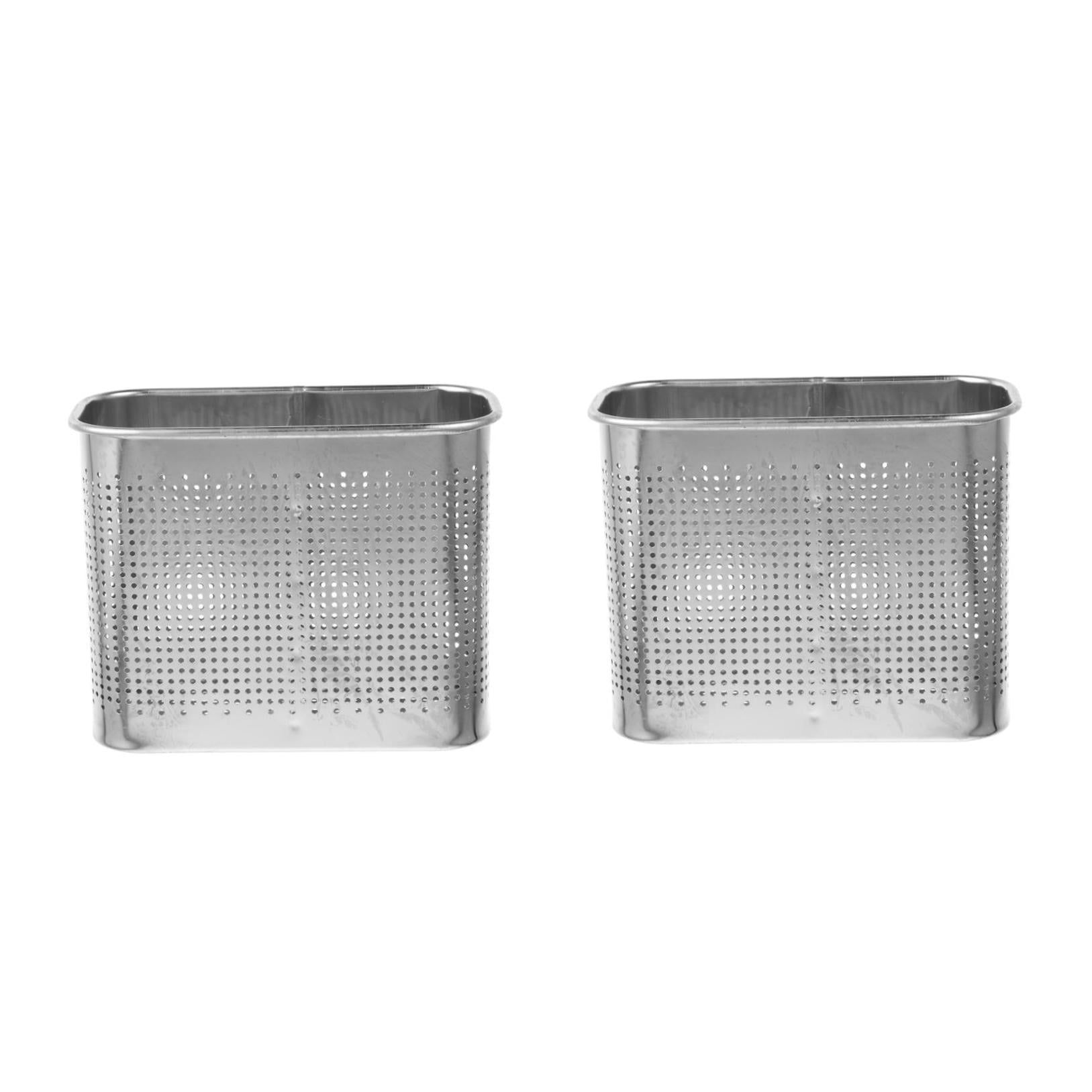 FRCOLOR 2pcs Stainless Steel Chopstick Holder Kitchen Wall Utensil Holder 2-compartment Spoon Holder Hanging Type Cutlery Holder Basket