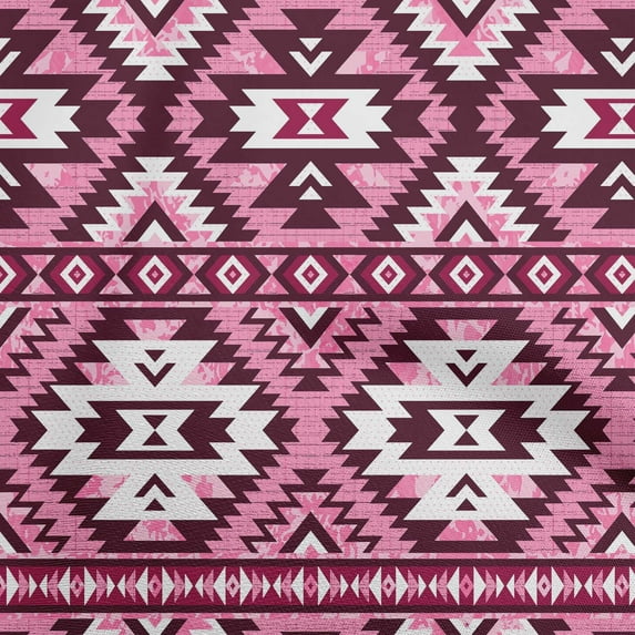 oneOone Cotton Silk Pink Fabric African Aztech Quilting Supplies Print Sewing Fabric By The Yard 42 Inch Wide