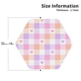 thumbnail image 2 of Lsque Heart Buffalo Plaid Pattern 4" Drink Coasters Set of 4, PVC Leather Absorbent Coasters, Table Coaster Set Decorative Coffee Cup Coasters Housewarming Gift -Hexagon, 2 of 6