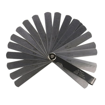 - 32pcs Stainless Steel Blades Filler Feeler Gauge 0.02-1.0mm Thickness Gage Multifunctional Measurment Tool