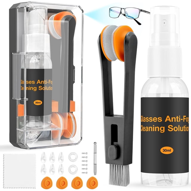 Kit limpiador de gafas Ordilend, antivaho, con paño