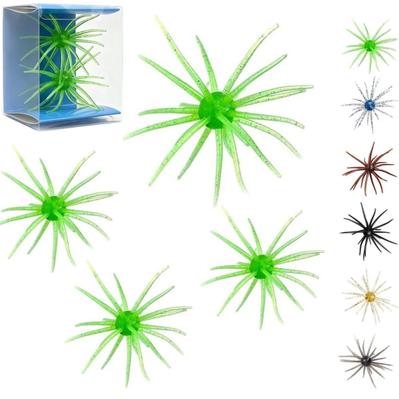 4PCS Simulation Sea Urchin Bait, 2026 New Soft Plastic Fishing Lures for Bass Fishing, Sea Urchin Shape Fishing Lure Swimbait for Lake Fishing