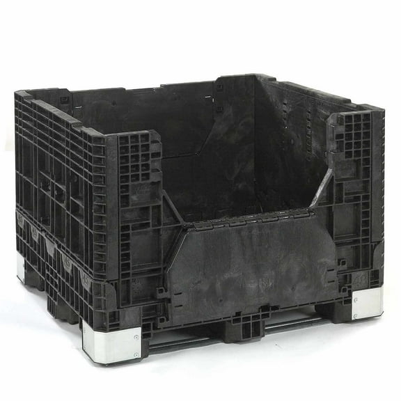 Buckhorn  48 x 45 x 34 in. Folding Bulk Shipping Container, Black - 2500 lbs