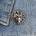 thumbnail image 4 of Fashion Templar Knight Cross Brooch Stainless Steel Round Lapel Pin Badge Handcrafted Lapel Pin Badge Brooch for Men Women, 4 of 7