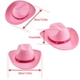 thumbnail image 6 of Western Cowboy Hat for Men Women Felt Wide Brim Cowgirl Hat with Strap, 6 of 6