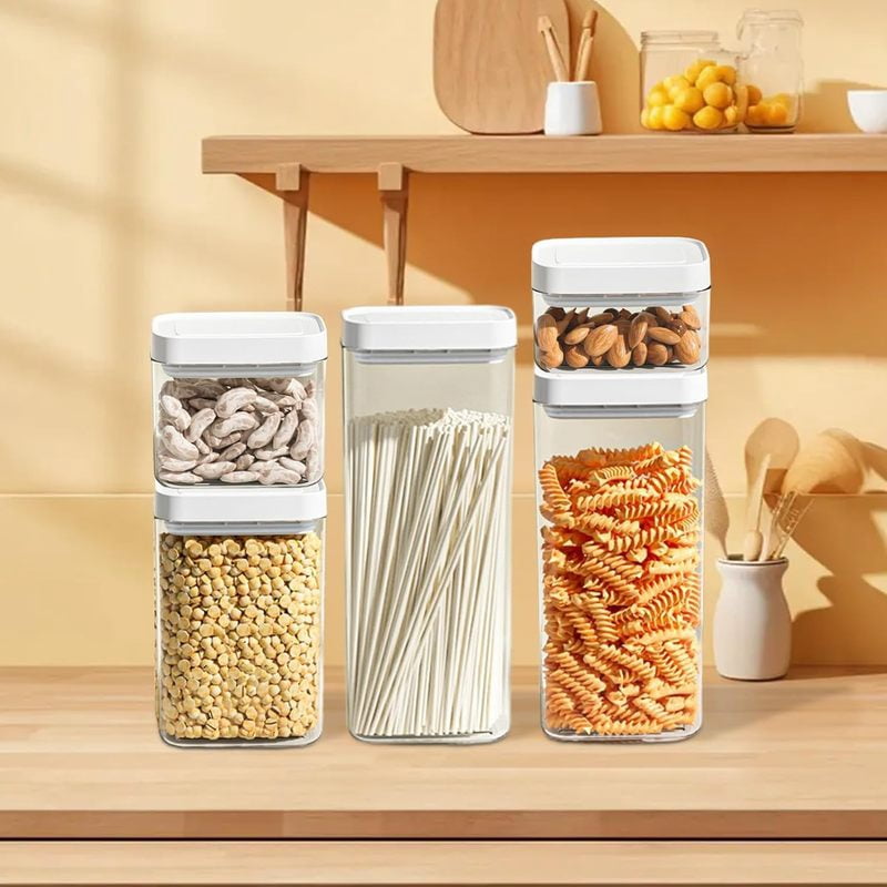 Airtight Food Storage Container with Lid  Sealed Acrylic Stackable Canister for Kitchen Pantry Organizer