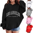 thumbnail image 2 of Los Angeles Print Hoodies for Teen Girls Letter Print Graphic Hoodie Long Sleeve Hooded Sweatshirt Casual Pullover Tops, 2 of 4