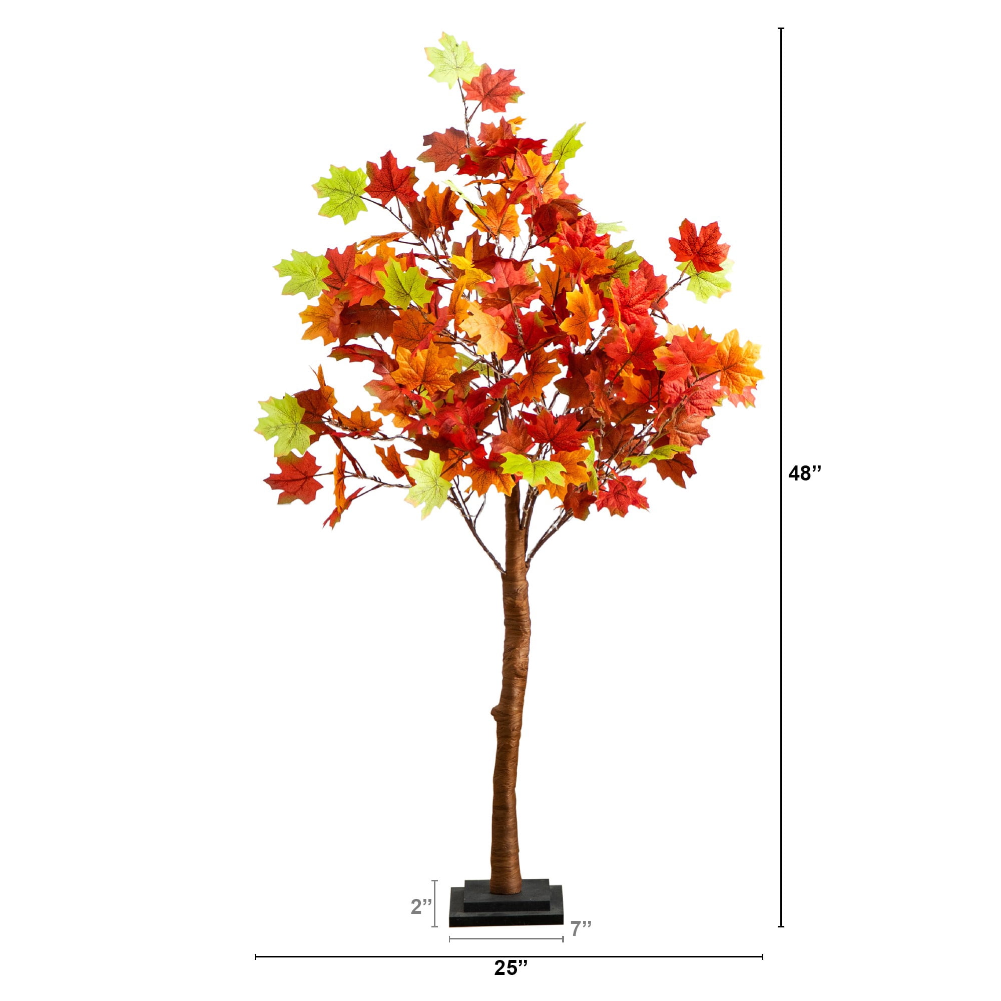 Nearly Natural Pre-Lit Autumn Maple Artificial Fall Harvest Tree - 4' - Warm White LED Lights