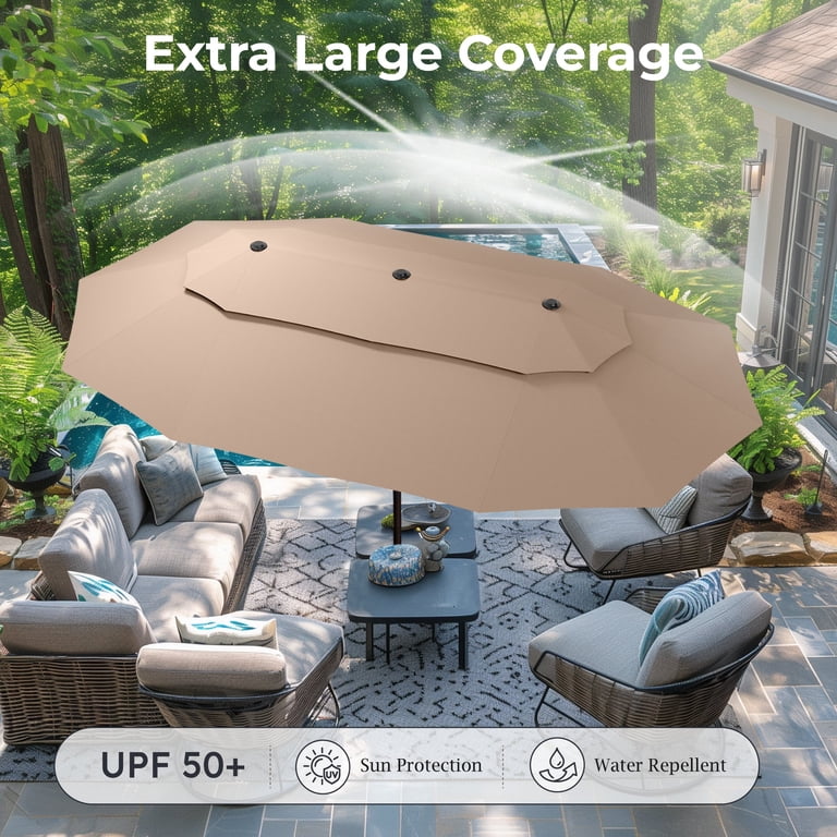 canvas market patio umbrella 9-ft Amazon.com : CHABATREE 9FT Outdoor Patio Umbrella with Easy Crank