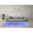 thumbnail image 3 of Ahgly Company Machine Washable Indoor Square Oriental Blue Industrial Area Rugs, 3' Square, 3 of 4