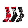 thumbnail image 1 of Ghostface Scream Mask Red Checkered 3 Pack Crew Socks, 1 of 1