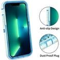 thumbnail image 2 of For Apple iPhone 13 Pro 6.1 inch Tough Defender Sparkling Liquid Glitter Heart Case Cover Blue, 2 of 6