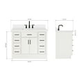 thumbnail image 3 of Ariel Hepburn 43 In. Rectangle Sink Vanity With White Quartz Countertop In White, 3 of 9