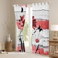 thumbnail image 3 of Jejeloiu Retro Flower Daisy Blackout Curtains,Red Graffiti Curtains Pack of 2 (38x45 Each),Old Barn Door Window Curtains For Girls,Lightweight Room Decorative, 3 of 6