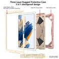 thumbnail image 3 of For Samsung Galaxy Tab A8 10.5-inch X200 X205 X207 Tablet Case,Hybrid Shockproof Drop Proof Protection Kids Tablet Cover with Kickstand For Samsung Galaxy Tab A8 10.5-inch 2022,Rosegold+Beige, 3 of 7