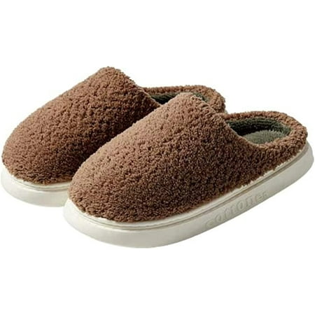 

CoCopeaunts Fluffy Plush Slipper for Women Men Winter Soft Cozy Thick Sole House Slipper Furry Warm Bedroom Shoes Indoor