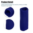 thumbnail image 4 of Unique Bargains 1 Pair Sweat Absorbing Wrist Sweatbands Athletic Cotton Yarn Latex Blue 8x15cm, 4 of 6