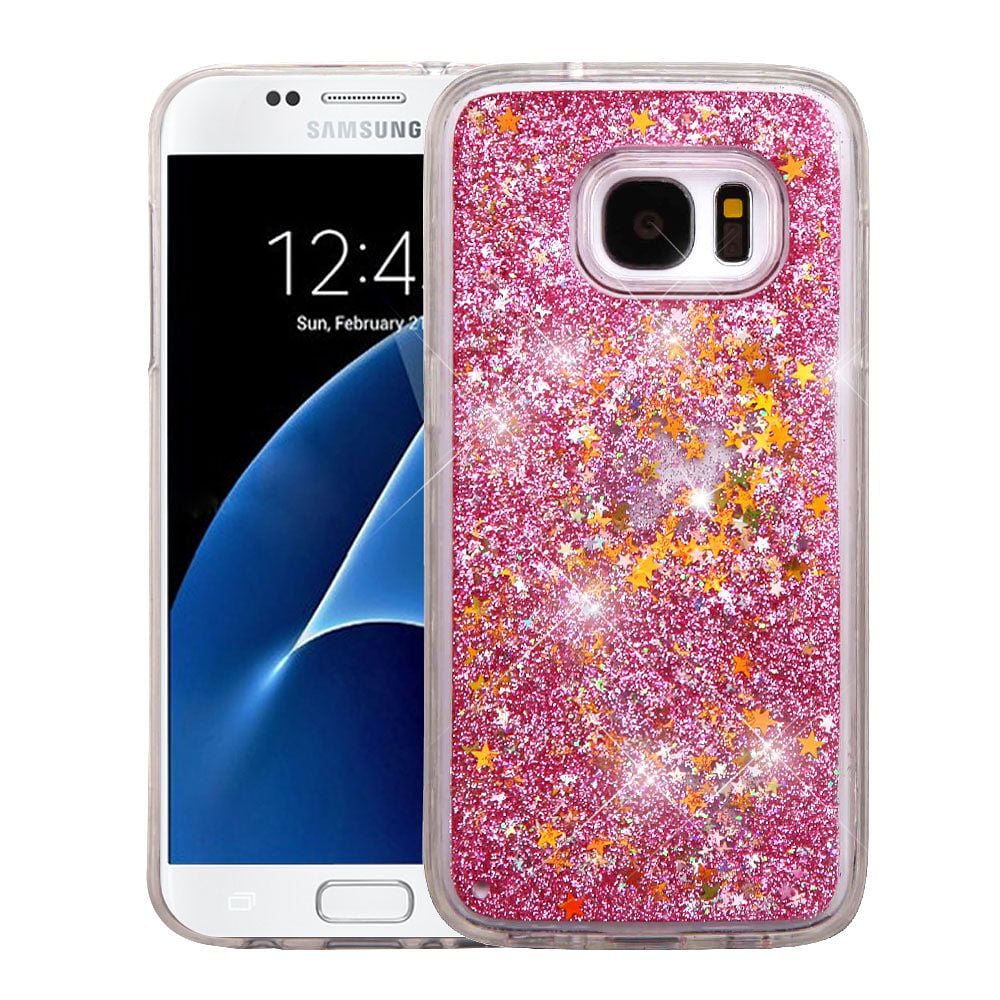 Samsung Galaxy S7 Case, by Insten Stars Quicksand Glitter Dual Layer