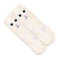 thumbnail image 2 of Linyer Winter Fleece Socks Animal Print Non  for Slip Long Warm Lounge Slipper Middle Tube Sock Christmas Gift for Women Cat, 2 of 8