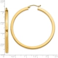 thumbnail image 4 of 10K Yellow Gold 3Mm Polished Square Hoop Earrings (Width 3) (Length 50) - Jbsp, 4 of 5