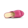 thumbnail image 4 of BLISSFUL STEP Women's Shoes Wedge Heel Open Toe Espadrille Platform Mules Hot Pink 10, 4 of 8