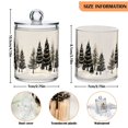 thumbnail image 5 of Yayeee 4 Pack Qtip Holder Bathroom Cotton Swab Canister with Lid Clear Dispenser Set, Hand Drawn Christmas Trees, 5 of 6