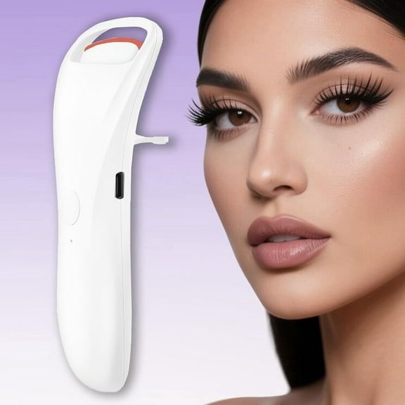 Heated Eyelash Curlers, Rechargeable Electric Eyelash Curler with Dual-Arc Design 3 Adjustable Temperature Safe Gentle B,1 * Heated Eyelash Curlers,White