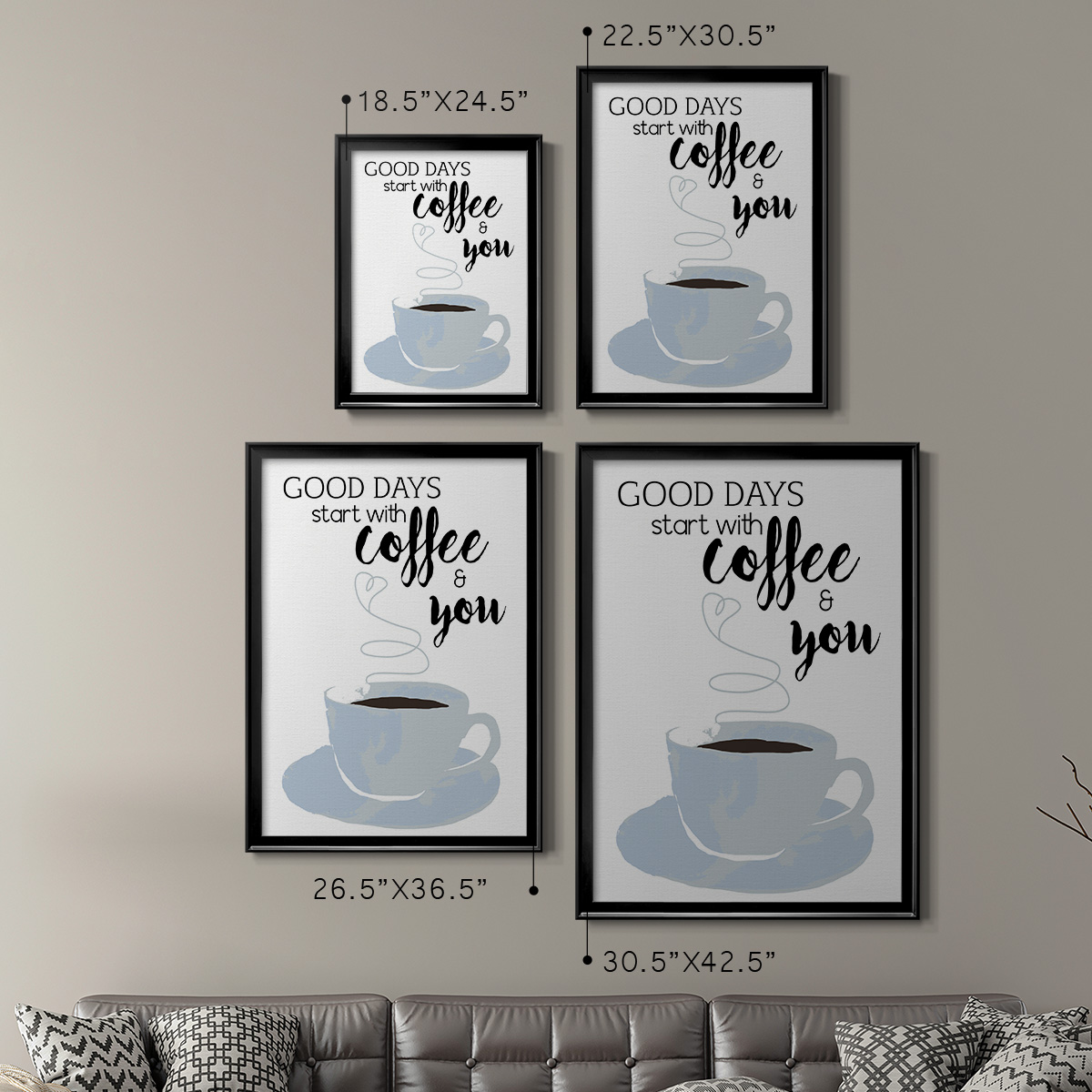 Start With Coffee & You Premium Framed Print - Ready to Hang