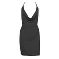 thumbnail image 4 of TOPUUTP Club Dresses for Women Black Sexy Backless V Neck Mini Dress High Slit Club Night Out Party Cocktail Dresses Black L, 4 of 4