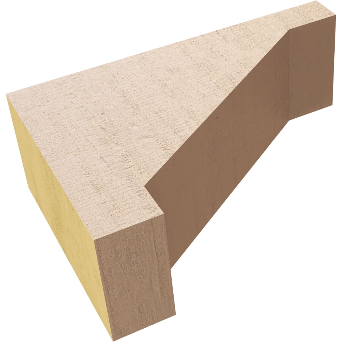 2"W x 6"D x 4"H Classic Burlington Rough Cedar Woodgrain TimberThane Corbel, Primed Tan