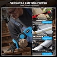thumbnail image 4 of 20V Cordless Reciprocating Saw, Brushless Electric Reciprocating Saw with 2 Batteries and 6 Blades,Tool-Free Blade Change, Portable Power Reciprocating Saw for Cutting Wood, Metal, PVC, 4 of 6