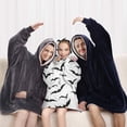 thumbnail image 5 of Black Halloween Bats Blanket Hoodies for Kids 6-13YR Oversize Wearable Blanket Hoodies for Boys Girls Teens, 5 of 7