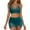 Dark Green, variant on Wamejoo Womens High Waisted Bikini Sets Tummy Control Swimsuits Curvy Mesh Swim Skirt (Army Green, S)