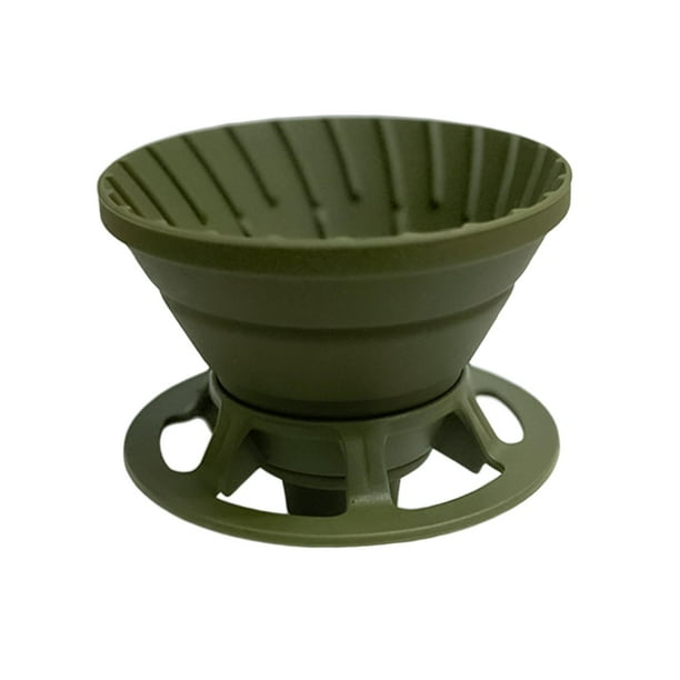 Filtro de goteo de café de silicona, ligero, cono de goteo, plegable. verde