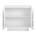 thumbnail image 5 of Nathan James Iris Mid-Century Modern Credenza, White Storage Cabinet, Living Room Wood Storage Cabinet with Arched Cabinet Doors, 5 of 8