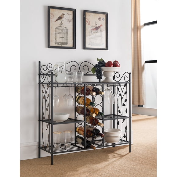 Kings Brand Furniture Metal Console Table Wine Rack Buffet Server