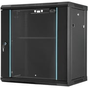 BENTISM 12U 23.6 Wall Mount Network Server 15.5 Deep Rack Cabinet Enclosure Door Lock, 2 x Shelves