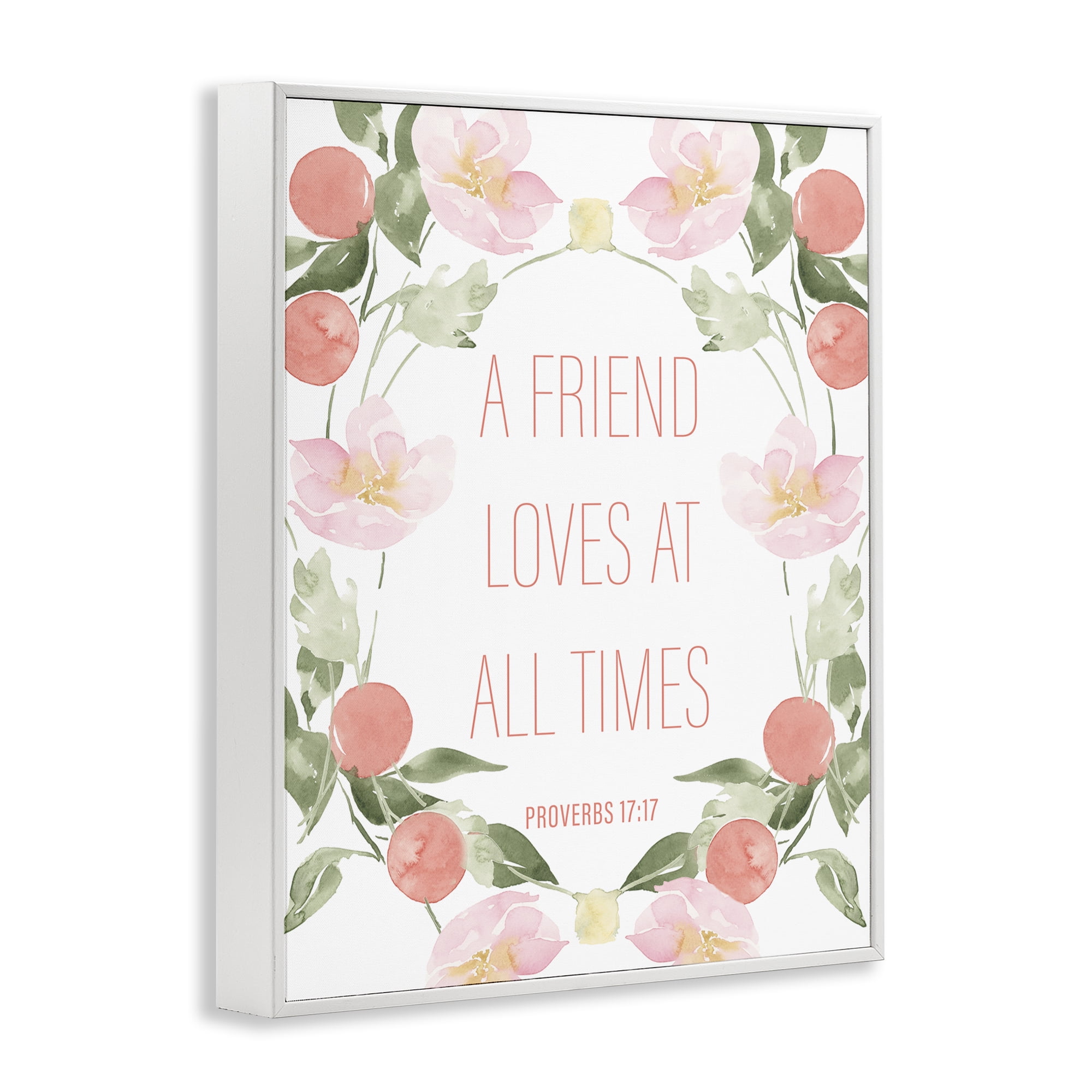 Stupell Industries A Friend Loves At All Times White Framed Giclee Art, design by Lucille Price