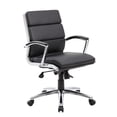 thumbnail image 2 of Scranton & Co Modern Vinyl Executive Mid-Back Office Chair in Black, 2 of 6