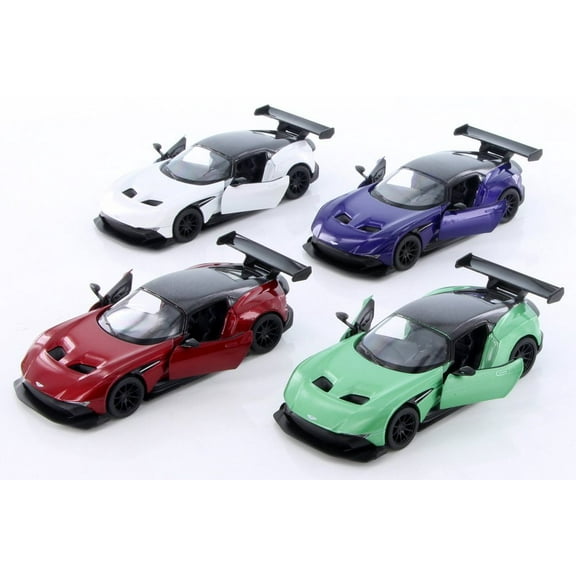 Kinsmart 2016 Aston Martin Vulcan Hardtop Diecast Car Set - Box of 12 1/38 Scale Diecast Model Cars, Assorted Colors