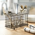 thumbnail image 2 of mDesign Metal Wire Cutlery and Utensil Storage Bin for Kitchen - Bronze, 2 of 5