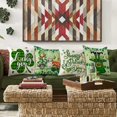 thumbnail image 4 of SZTXJ Set of 4 St Patricks Day Cushion Covers 18x18, Cushion Covers Happy St Patrick's Day, Leprechaun Irish Green Truck Shamrocks Hat Gifts Linen Pil, 4 of 5