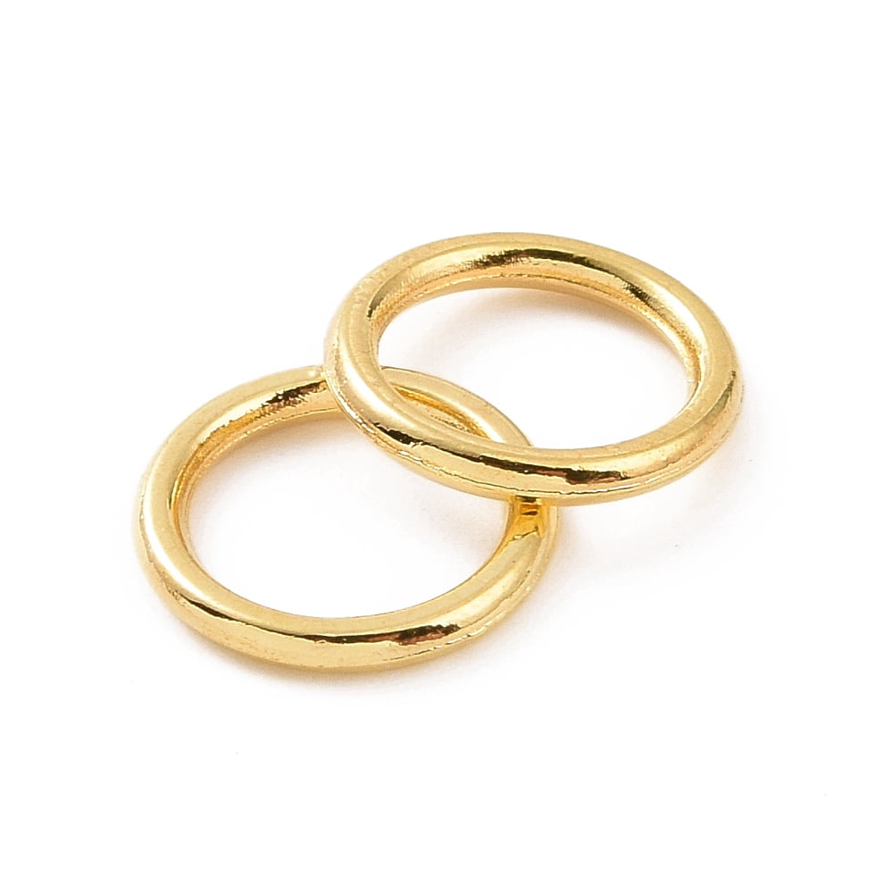 1000pc Alloy Closed Jump Rings Round Ring Golden 10x1.2mm 16 Gauge Inner Diameter: 7.2mm