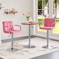 thumbnail image 2 of Taburete de Bar Yaheetech de Terciopelo Giratorio Ajustable Rosa 92-113 cm, 2 of 9